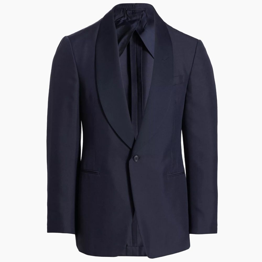 Ralph Lauren Purple Label Kent Single-Breased Shawl Collar Silk Blazer